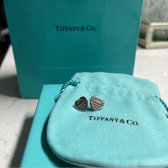 Tiffany & Co. Jewelry Tiffany Co Heart Tag Stud Earrings In Silver